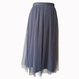 Jenny Yoo Gray Tulle Midi Skirt Size 0